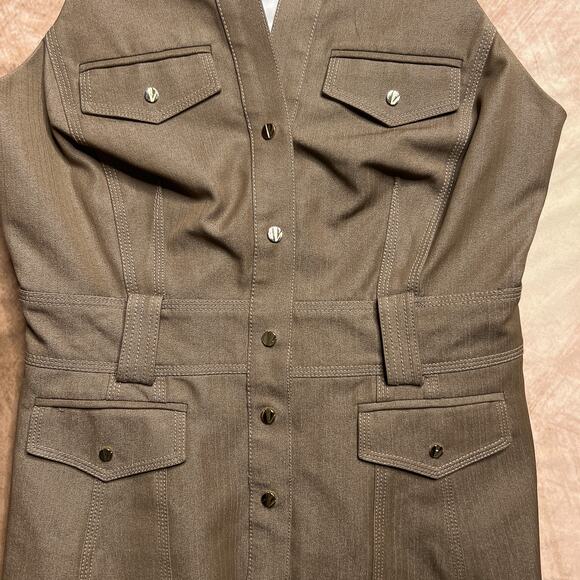 Vintage 90s Cache Contour Collection Sleeveless Vest Button Up Safari Western - Picture 4 of 7
